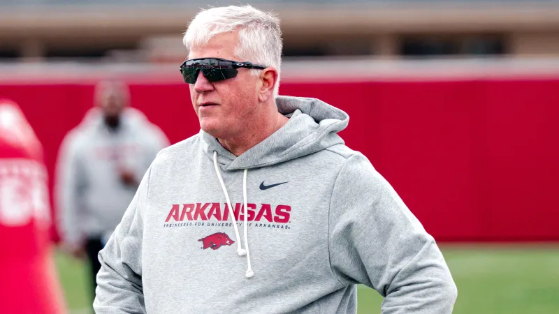 Razorbacks' defensive coordinator Ron Roberts on first day of fall practice