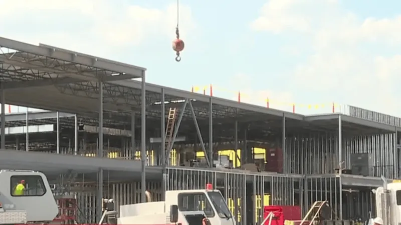 Steel frame complete as North Little Rock Middle School project moves to next phase