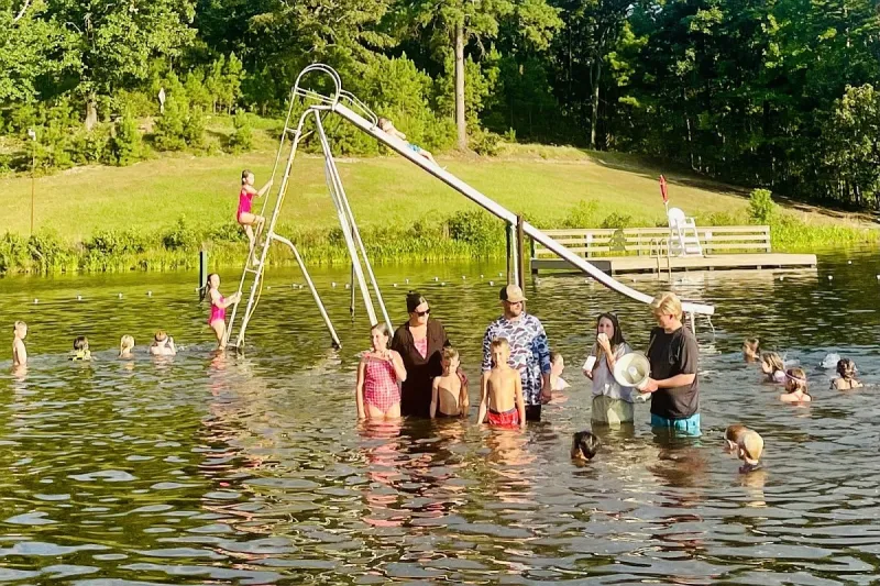 The Summit Church celebrates Family Fun Night in Little Rock with baptisms, barbecue