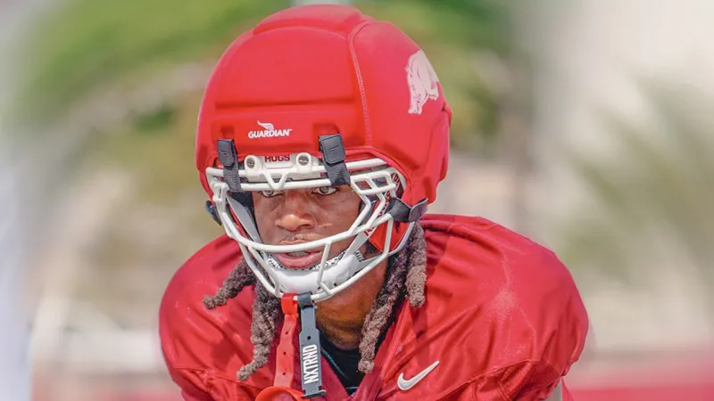 Razorbacks football turns physical as pads come on in fall camp