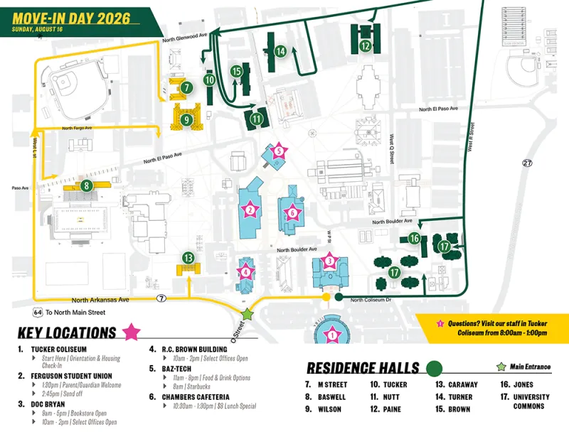 Arkansas Tech Publishes Map for Move-In Day 2026