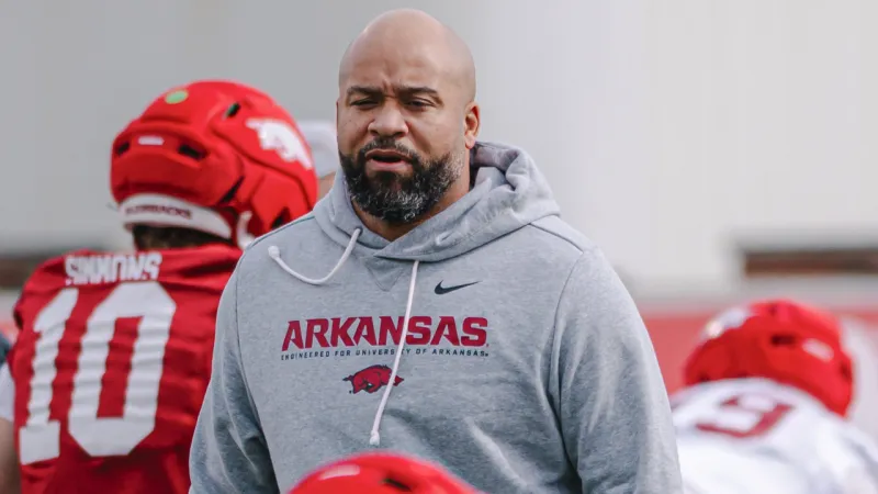 Razorbacks' defensive line coaches Kynjee' Cotton, Landius Wilkerson