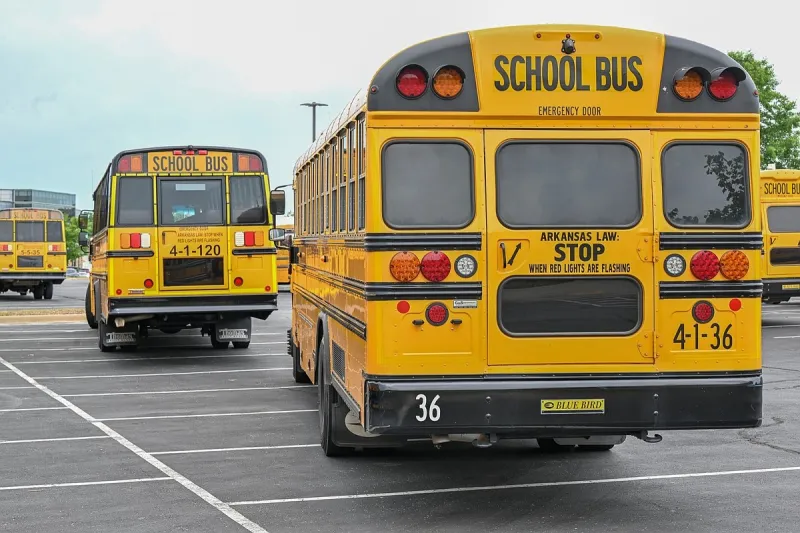 No injuries reported after Jonesboro school bus struck by a dump truck on first day of school