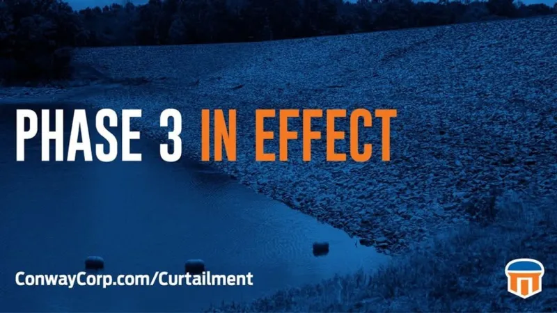 Conway sees new restrictions on water use as Water Curtailment Plan enters Phase 3