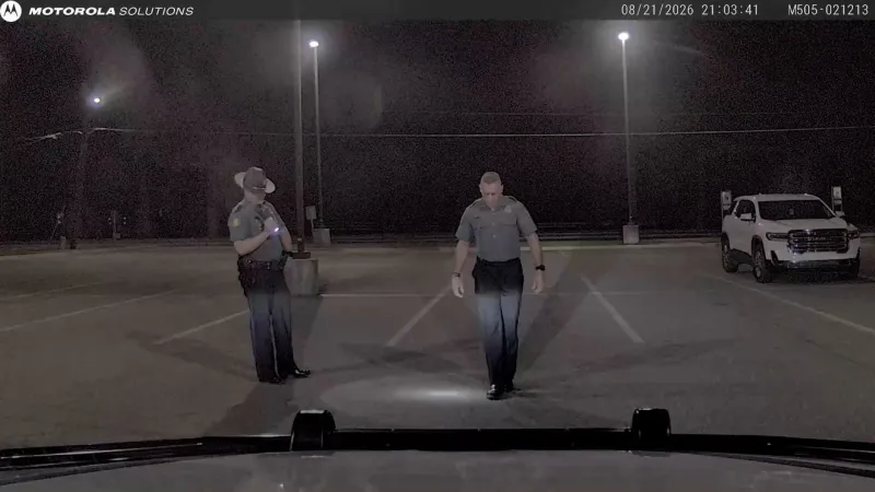 Dashcam footage shows ASP Corporal charged with DWI crash squad car, fail sobriety test
