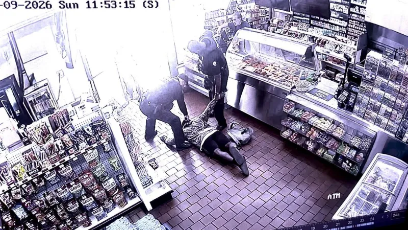 Surveillance video shows moment LRPD officer puts gun to unarmed man's head