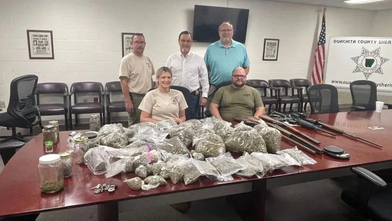 Ouachita County deputies, drug task force seize multiple firearms, 20 pounds of marijuana