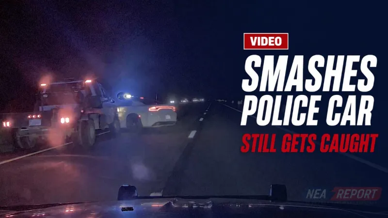 VIDEO: Work Truck Slams Into Trooper's Car During 31-Mile I-40 Pursuit