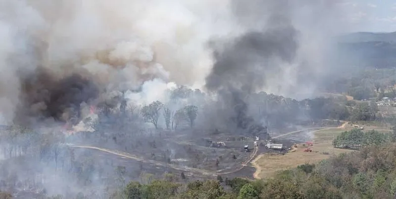 Multiple agencies battle wildfire in Hot Springs Wednesday