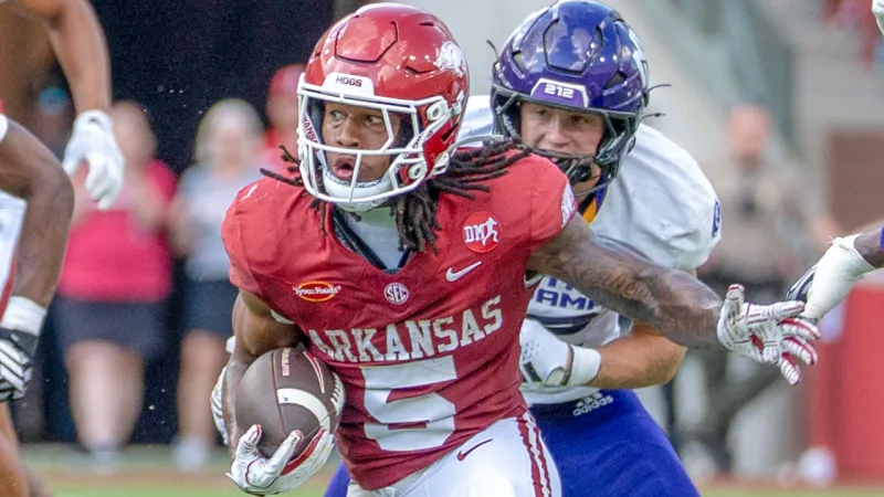 Razorbacks' running back Sutton Smith, quarterback KJ Jackson on win