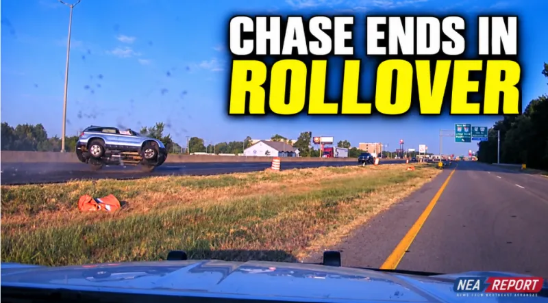 VIDEO: West Memphis Chase Ends in Rollover, Felony Arrest