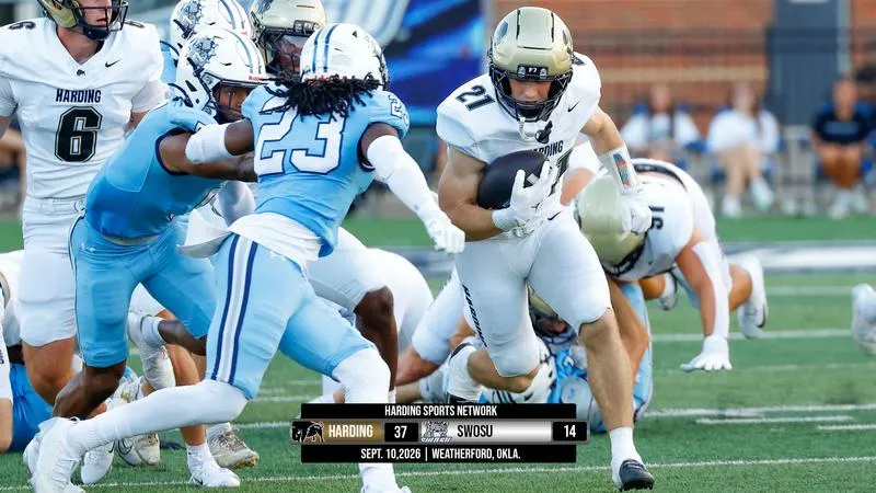 No. 2 Harding Pulls Away in Second Half to Defeat Southwestern Oklahoma State, 37-14