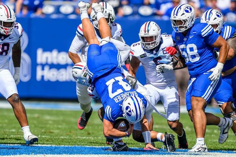 Bear Bachmeier throws 3 TDs, runs for another as No. 15 BYU beats Arizona 28-17