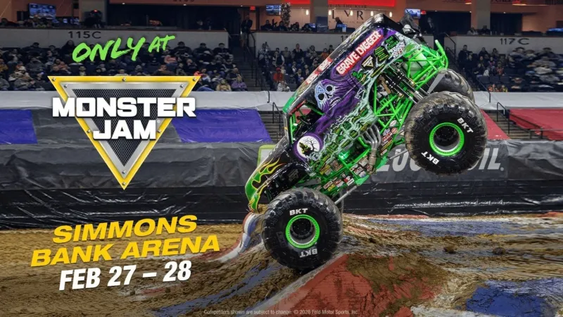 Monster Jam returns to Simmons Bank Arena in February 2027