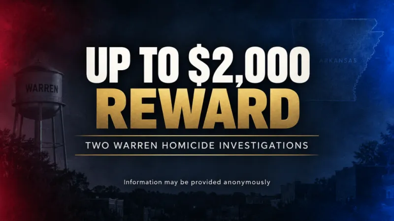 Reward of Up to $2,000 Offered in Two Warren Homicides