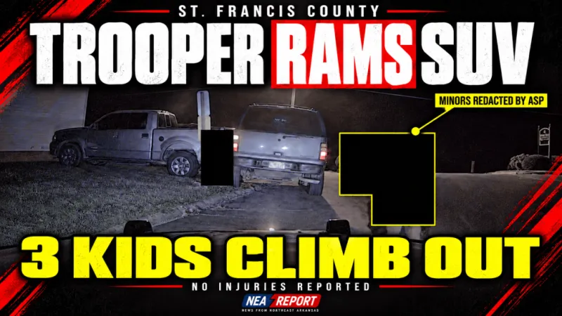 VIDEO: Children Exit SUV After Trooper Rams Vehicle During St. Francis County Pursuit