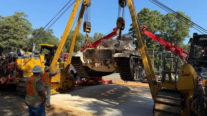 Rison welcomes M60 tank after 22 years in Hamburg, displayed at Veterans Park