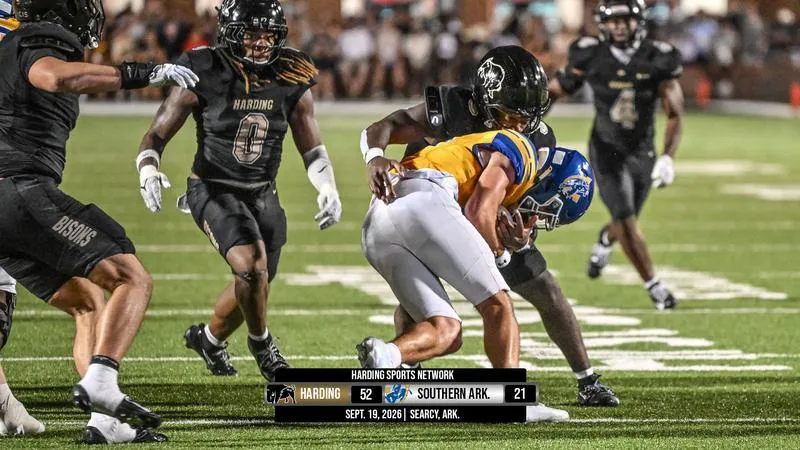 No. 2 Harding Uses 35 Second-Half Points to Overpower Southern Arkansas, 52-21
