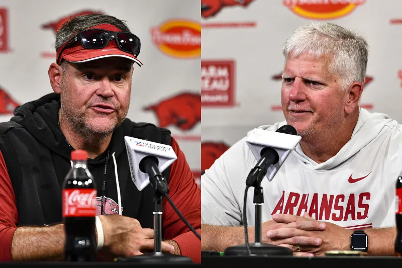 Tim Cramsey, Ron Roberts press conference: Arkansas offensive, defensive coordinators preview Tulsa
