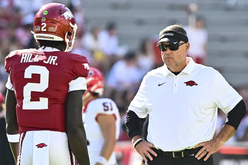 Arkansas football offense working to reduce drops, other self-inflicted wounds