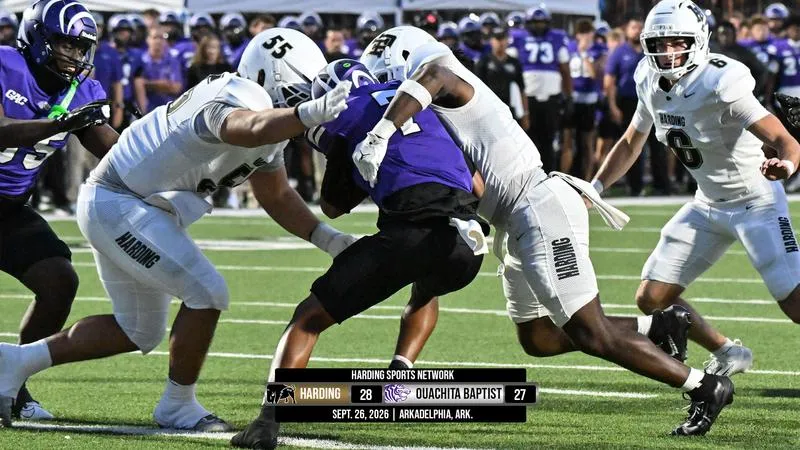 No. 2 Bisons Deny Late Two-Point Conversion, Edge Ouachita Baptist 28-27 in Arkadelphia Thriller