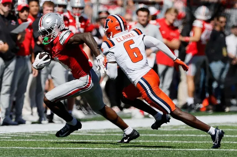 Jeremiah Smith ties Ohio State record with 4 TD catches as No. 7 Buckeyes beat Illinois 42-19