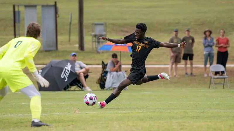 Okyere Sparks No. 13 Men's Soccer 3-0 Victory at Southwestern Christian