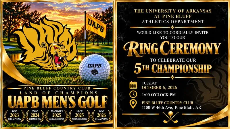 #UAPBMen'sGolf: Golden Lions to Celebrate Championship Run with Ring Ceremony at Pine Bluff Country Club