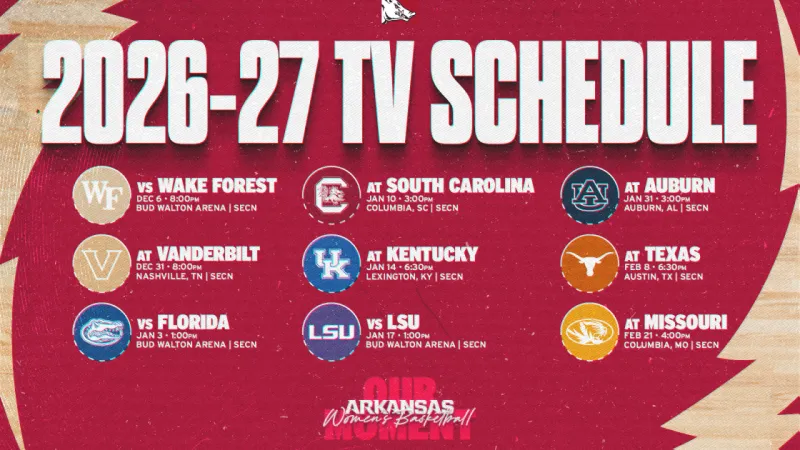 Razorbacks Learn 2026-27 TV Schedule