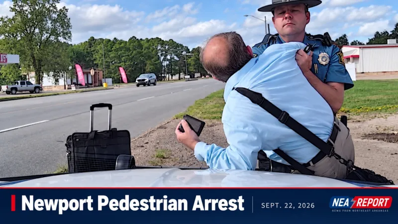 VIDEO: State Trooper Arrests Newport Pedestrian After Dispute Over Walking in Roadway