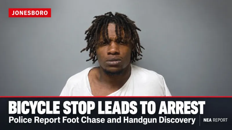 Bicycle Stop Leads to Foot Chase, Felony Gun Allegation in Jonesboro