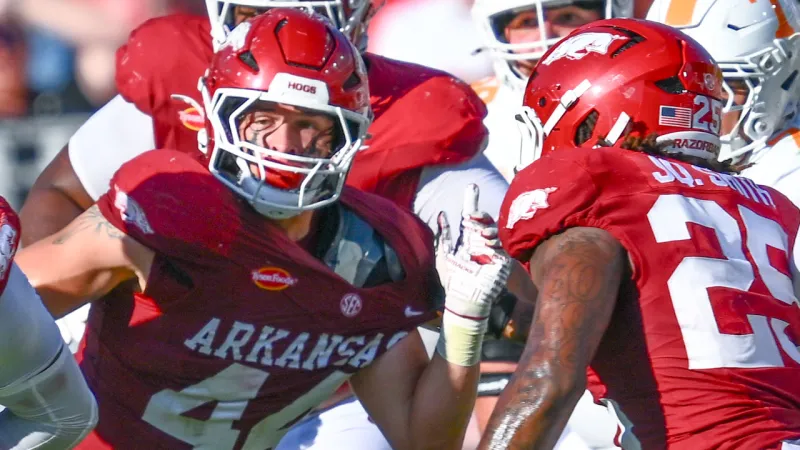 Razorbacks' Miguel Mitchell, Ben Bogle after loss to Tennessee