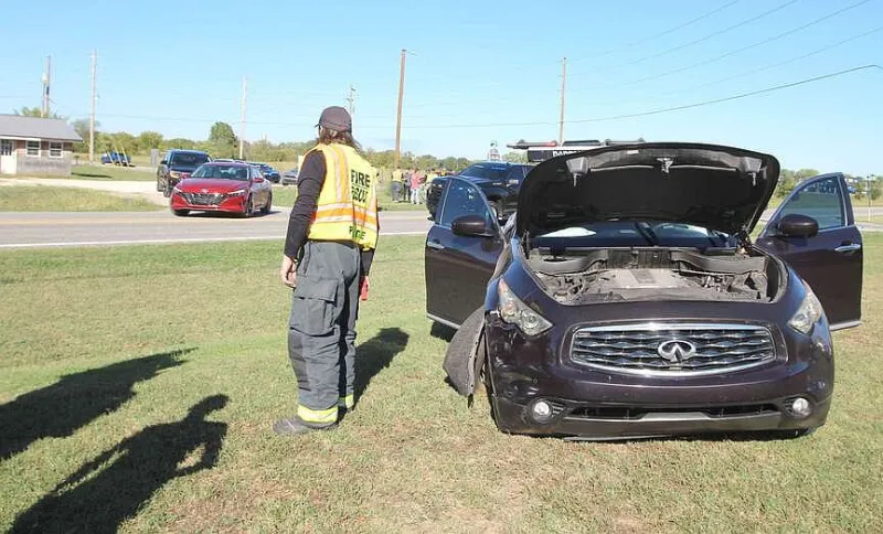 Two cars disabled in collision