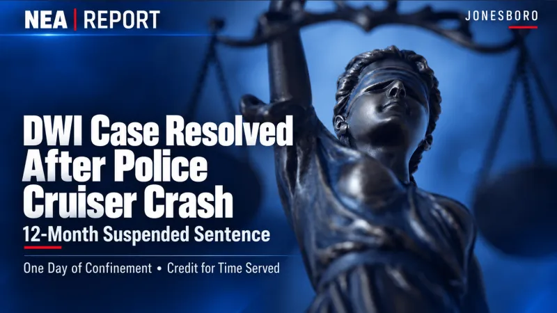 Woman Gets Suspended Sentence in DWI Case After Jonesboro Police Cruiser Crash