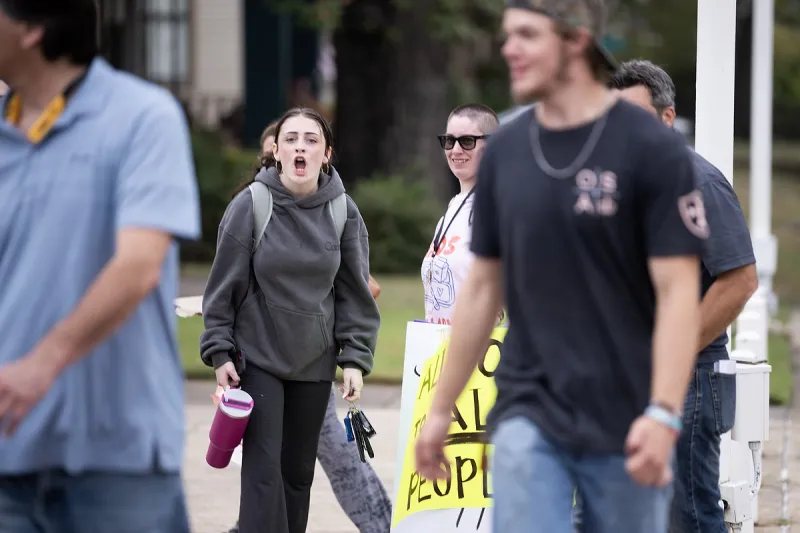 Anti-abortion demonstrators face pushback at Central High School
