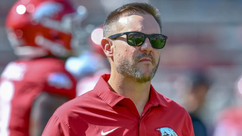 Razorbacks coach Ryan Silverfield after getting win over Vanderbilt