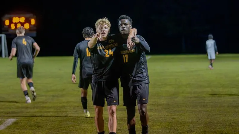 First Career Goals Bookend No. 14 Men's Soccer Victory over Nelson