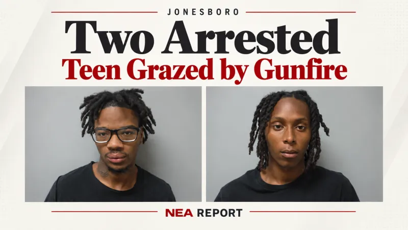 Two Jonesboro Men Arrested After Teen Grazed by Gunfire