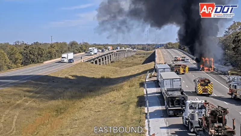 Vehicle fire on I-30 near Little Rock slows eastbound traffic Tuesday afternoon