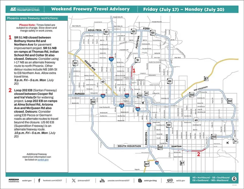 Weekend Freeway Travel Advisory -- July 17-20