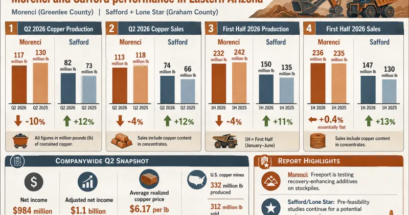 Freeport earnings rise as Safford boosts copper production