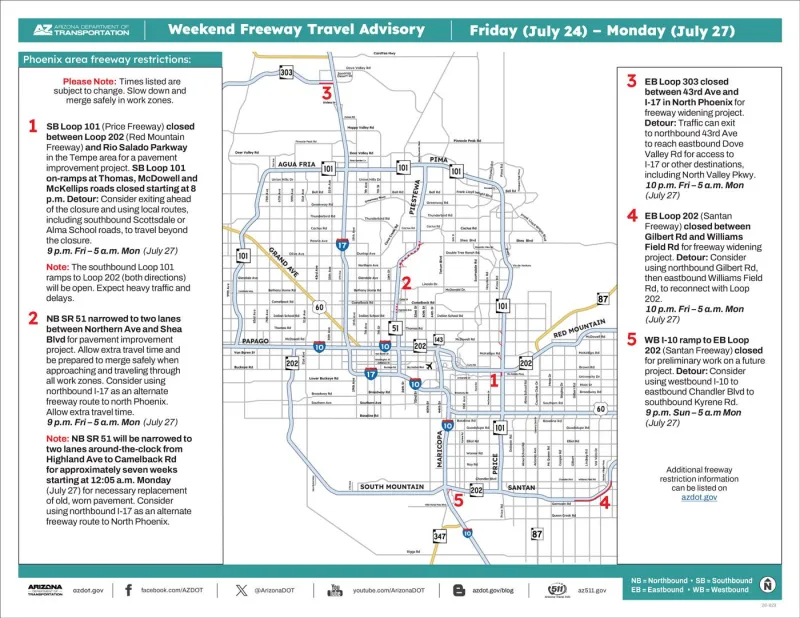 Weekend Freeway Travel Advisory -- July 24-27