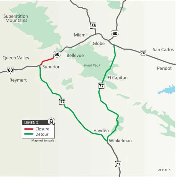 The closure of U.S. 60 scheduled for July 30 has been canceled