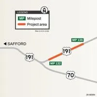 Lane restrictions begin Thursday on US 191 north of Safford