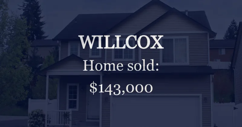Sale closed in Willcox: $143,000 for a single-family home