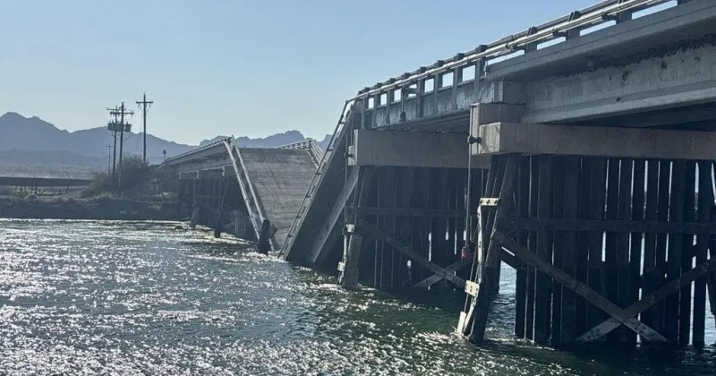 Hart Mine Road Bridge collapses near Cibola after fire damage