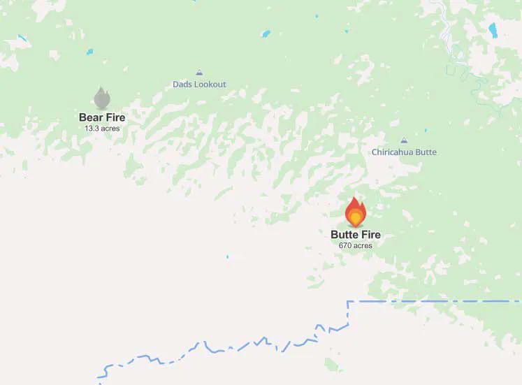 Butte fire grows to 670 acres