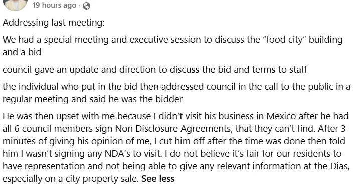 Douglas council takes no public action on Food City bid