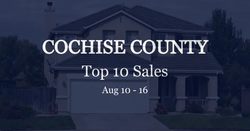 Top 10 most expensive homes sold in Cochise County, Aug. 10 to 16