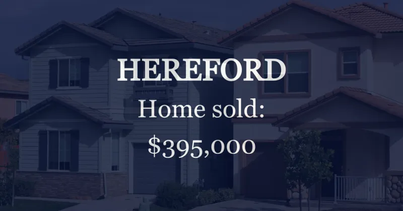 Sale closed in Hereford: $395,000 for a single-family home